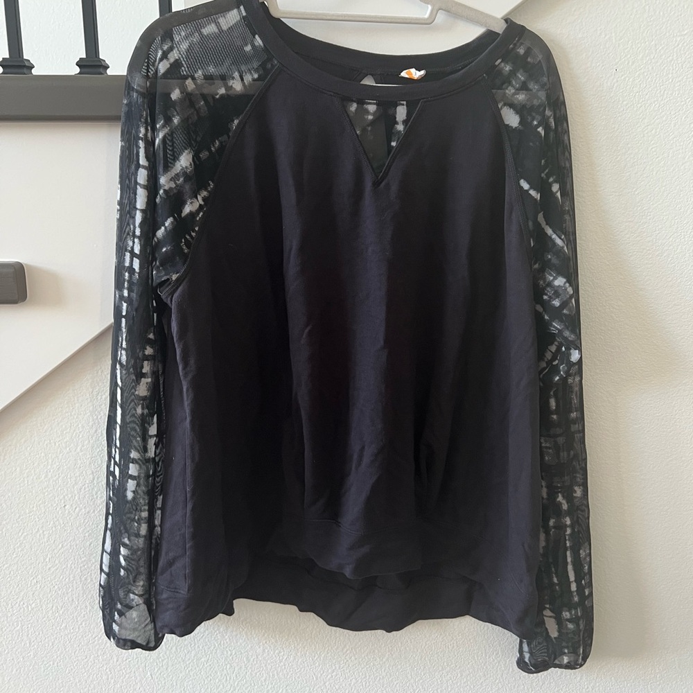 Lucy Long Sleeve Top - sheer sleeves and open back
